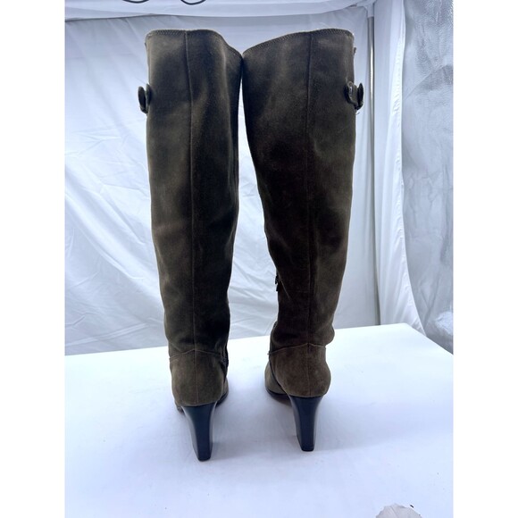 WOMENS MICHAEL KORS BURKE TALL WESTERN SIZE 6 M HEELED SUED BOOTS - Picture 7 of 9